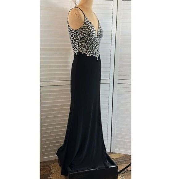 Xscape Formal Maxi Gown Size 0 "Rose" Broken Glass NWT - Picture 5 of 12